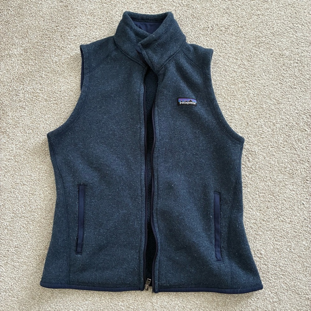 Patagonia Better Sweater Fleece Vest Full Zip Blue Pockets Outdoor Womens Small